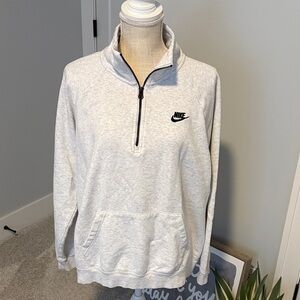 Nike Heathered Cream Quarter Zip Sweatshirt